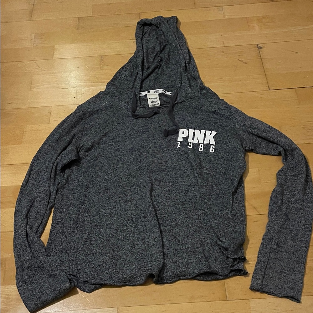 PINK Victoria's Secret Charcoal Hoodie Sweater